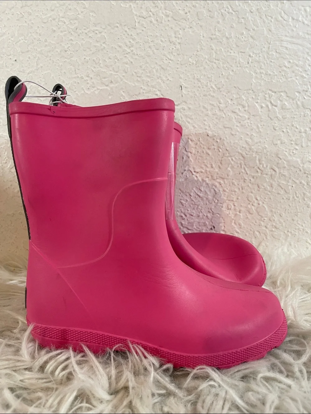 TOTES Everywear Pink Rubber Waterproof Rain Boots Slip In Lightweight Size 13-1